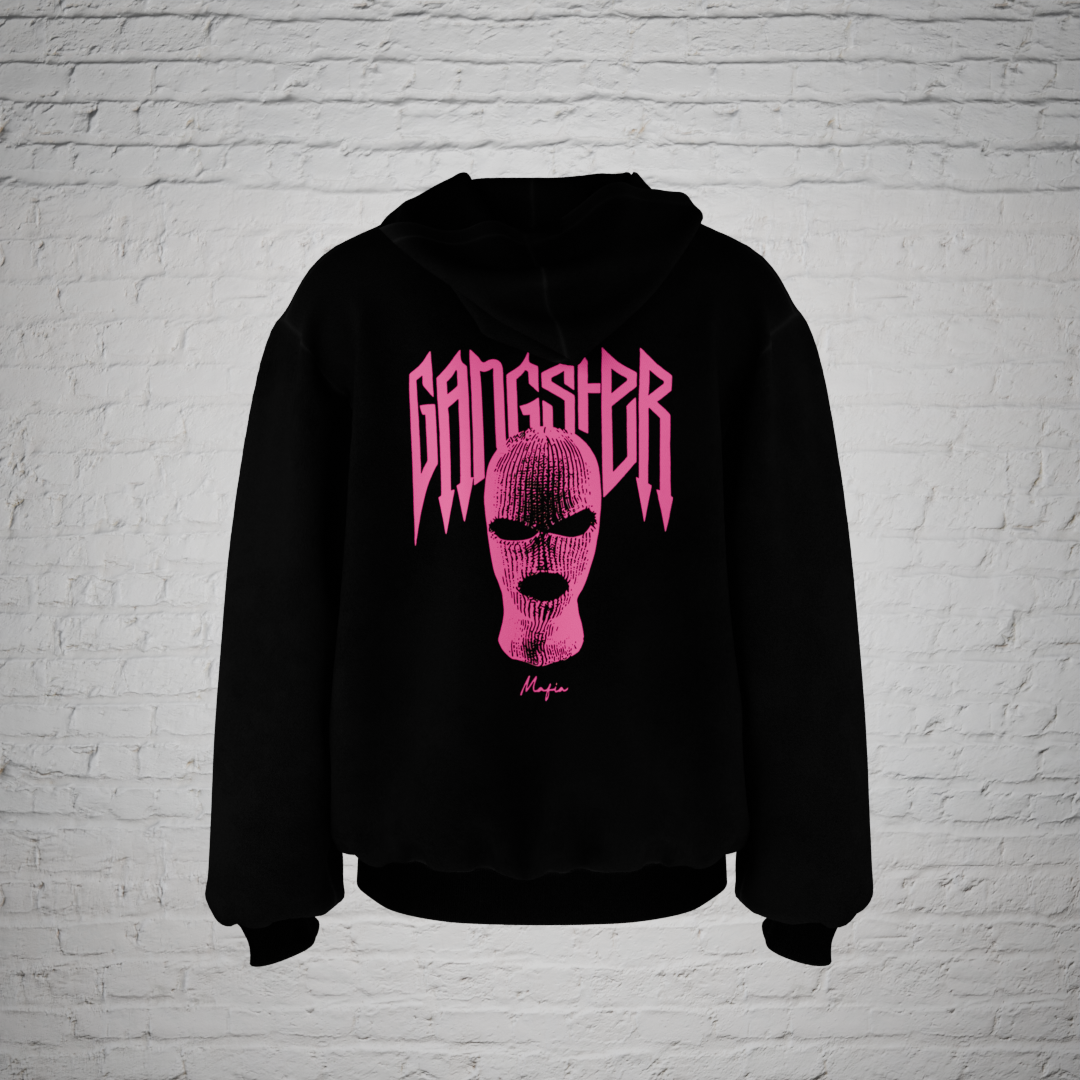 Gangster Black Oversized Hoodie