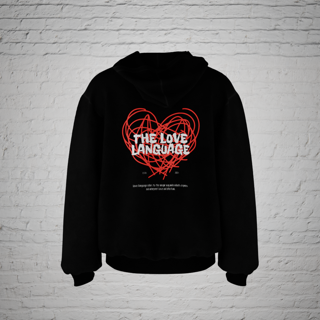 The Love Language Black Oversized Hoodie